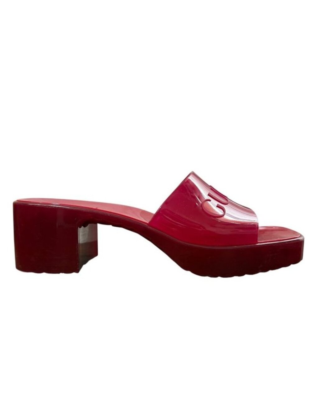 Gucci Rubber Logo Sandals Red - Picture 6 of 9